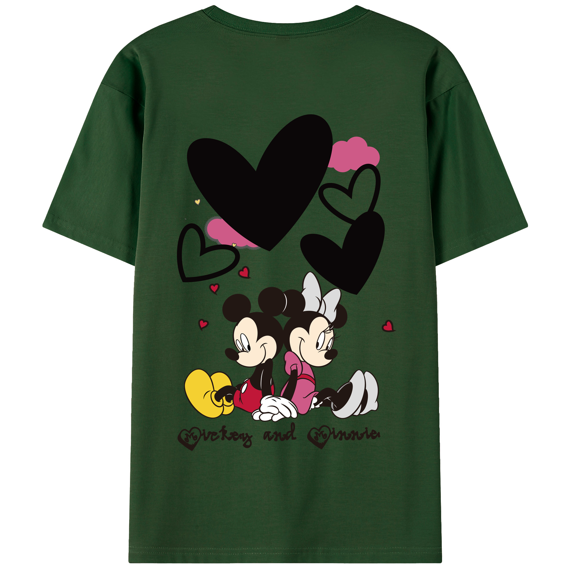 （画像用） ミッキーマウス Mickey Mouse 綿100％半袖Tシャツ（背面プリント）